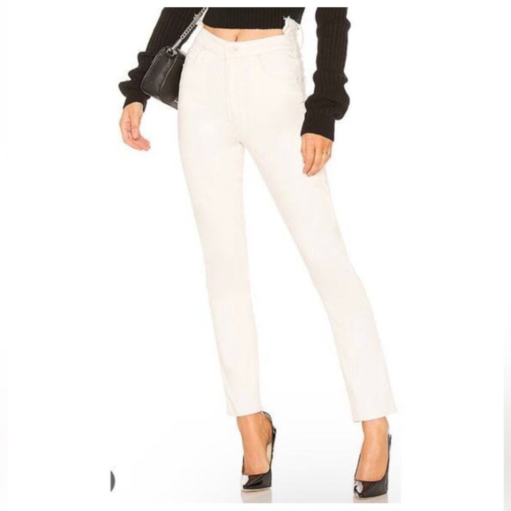 MOTHER The Dazzler Shift jeans Act Natural off white 24 distressed detail ouch